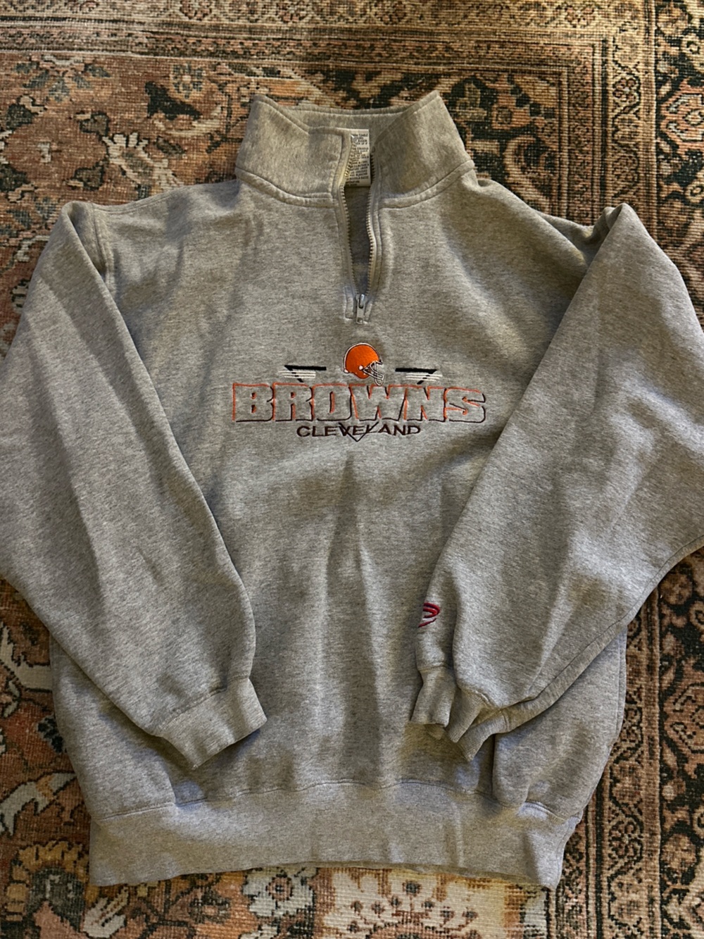 Cleveland Browns Vintage Gray Quarter-Zip Sweatshirt